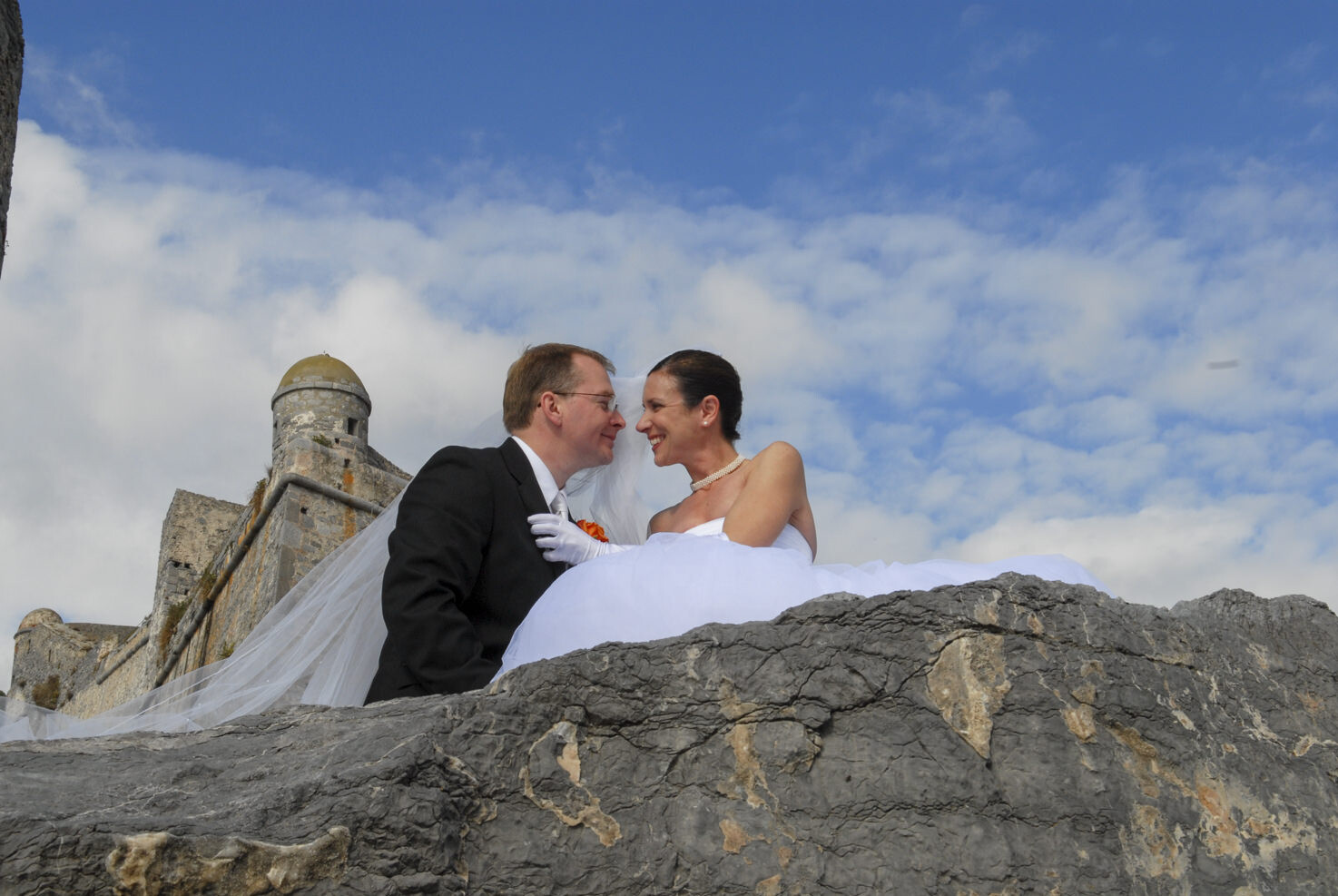 Bridal couple in Portovenere