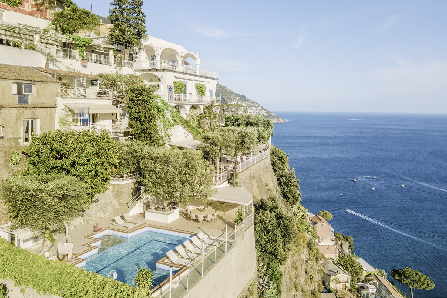Aerial view of Villa Oliviero, Positano