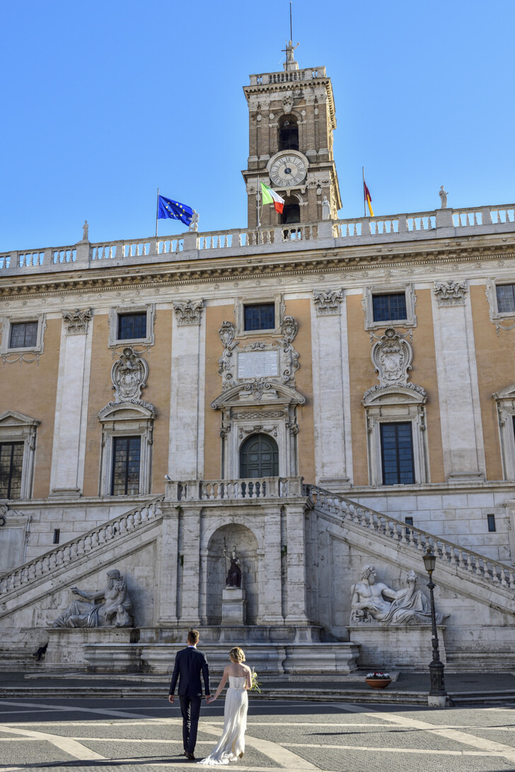 Bride and groom at Campidoglio