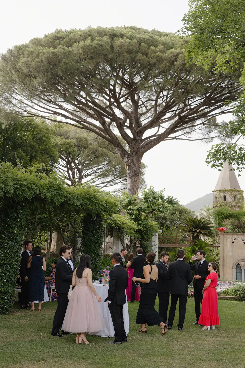 Villa Cimbrone Gardens Wedding Cocktail Reception Ravello