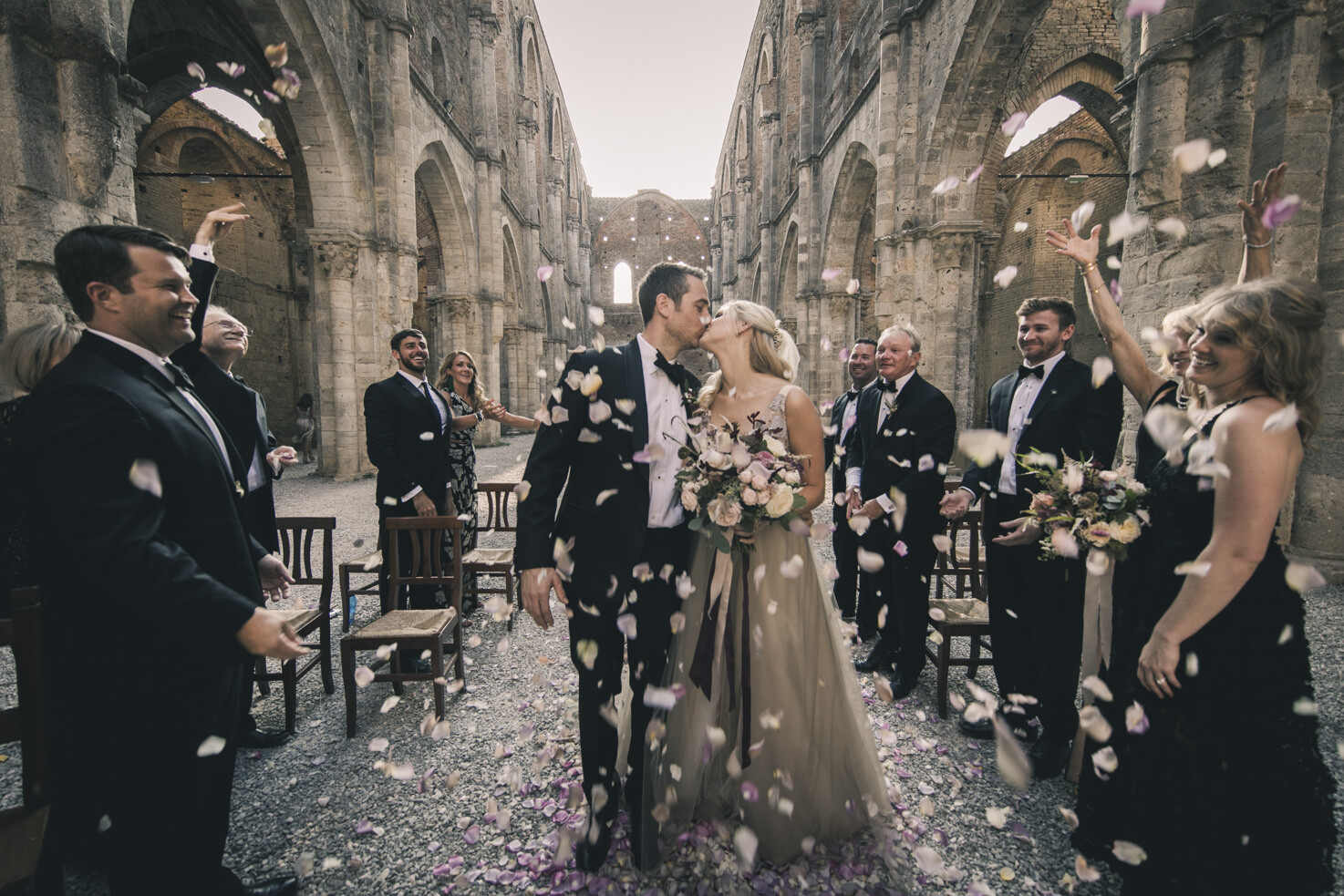 End of ceremony in Tuscany