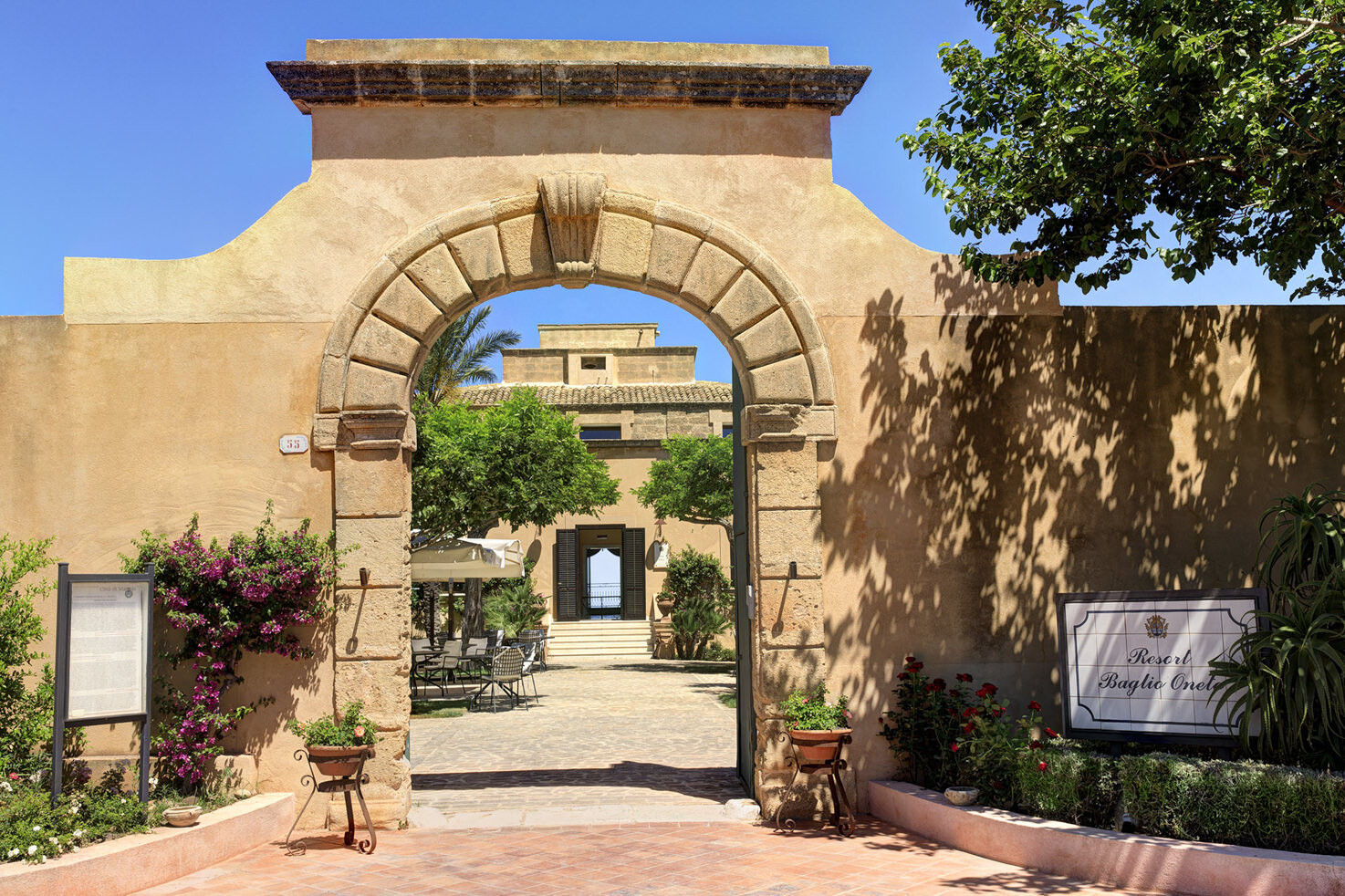 Entrance of Baglio Oneto in Sicily