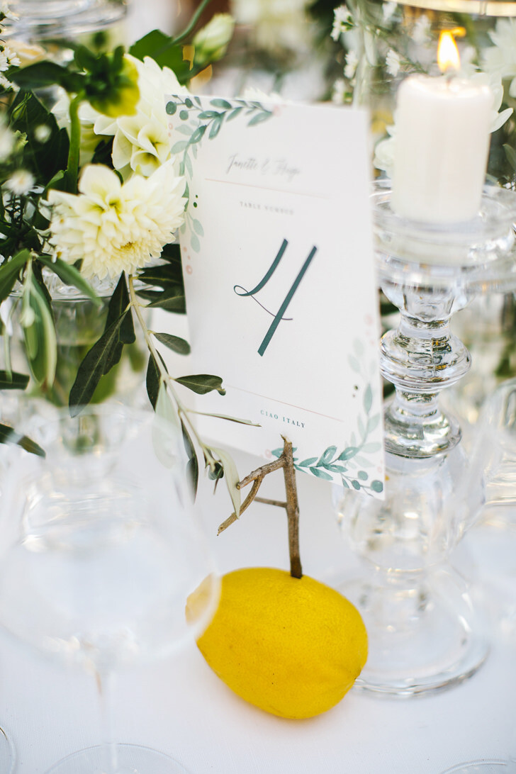 Decoration with flowers and lemons