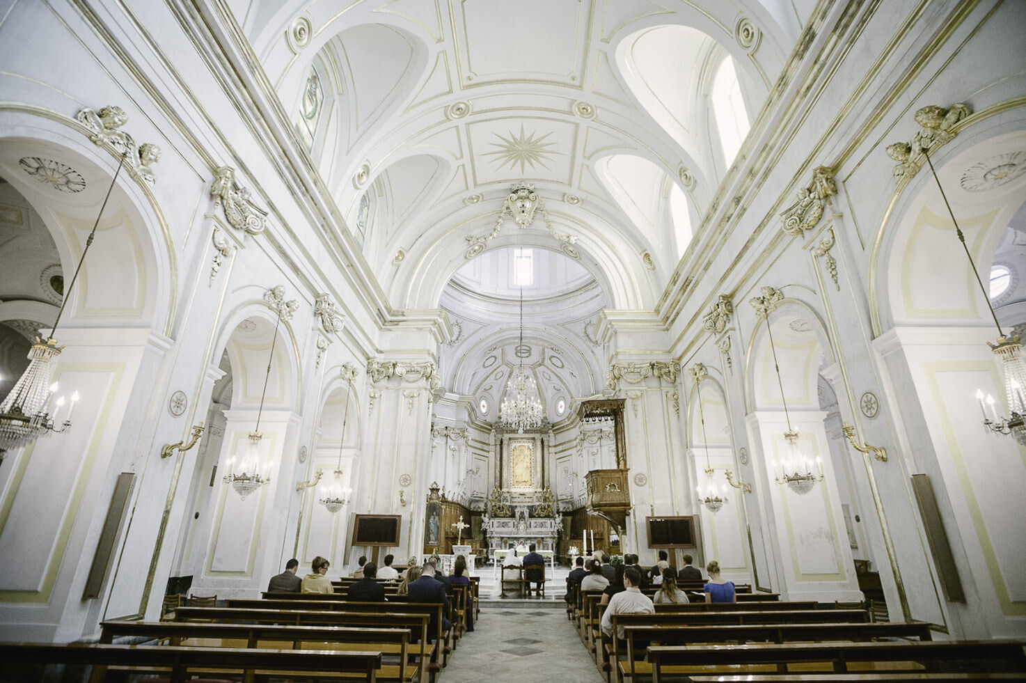 Catholic wedding in the church of Positano