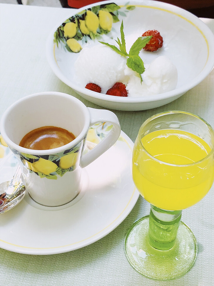 Italian coffee and limoncello