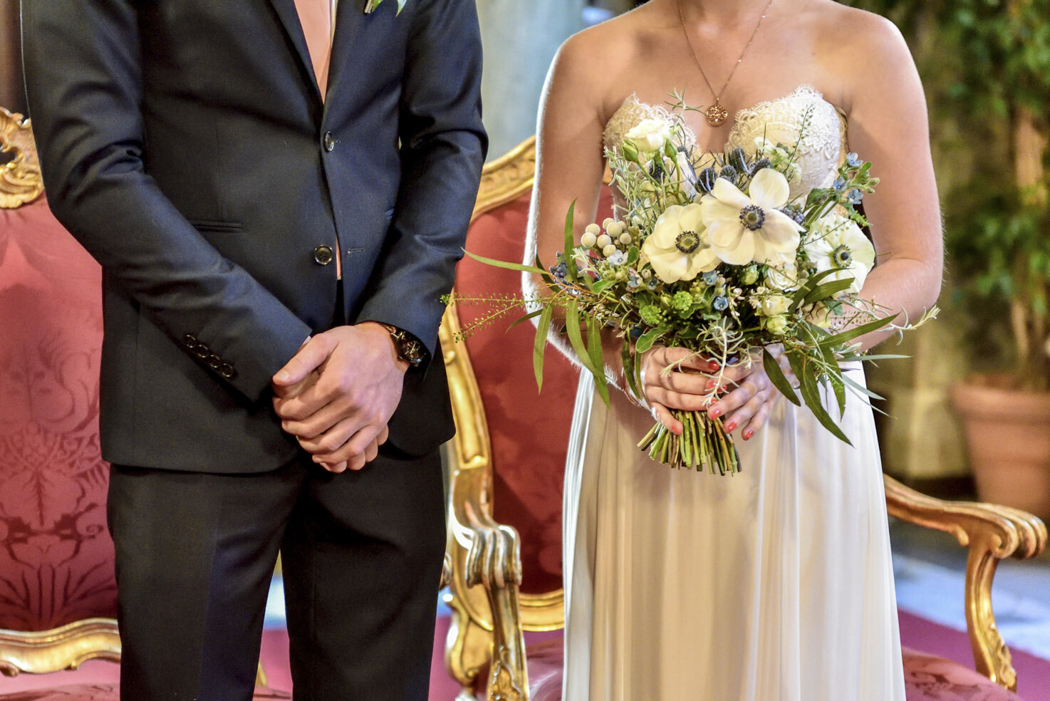Detail of the bridal bouquet