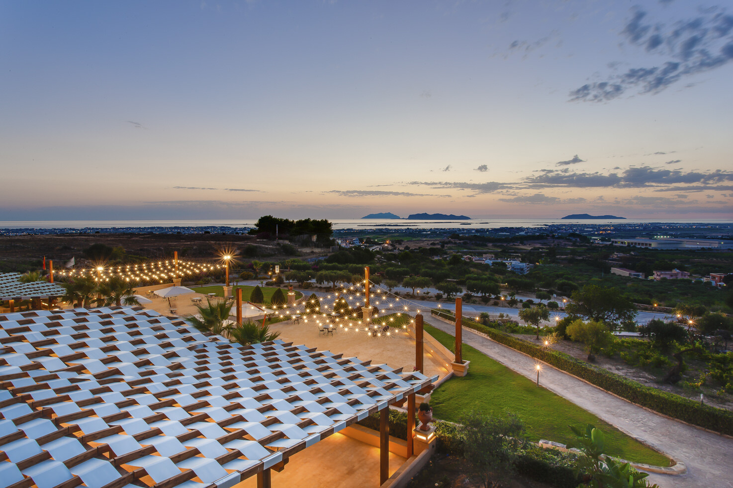 Panoramic view from the gardens of Baglio Oneto