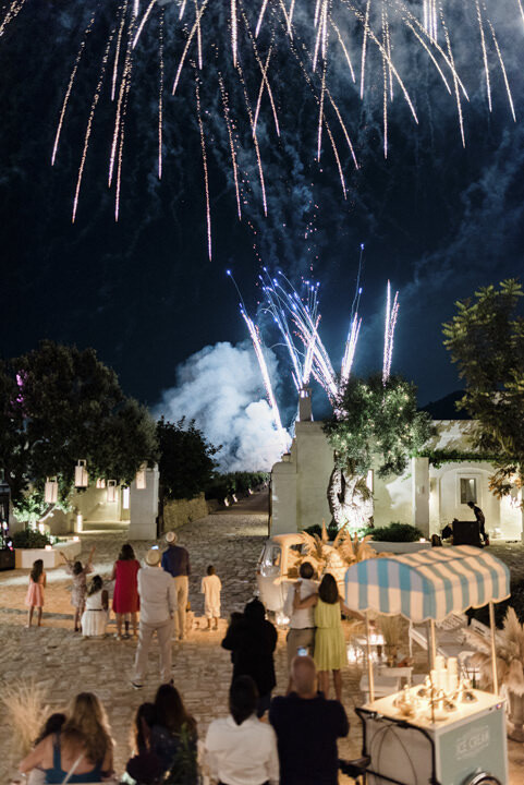 Fireworks for Italian wedding party