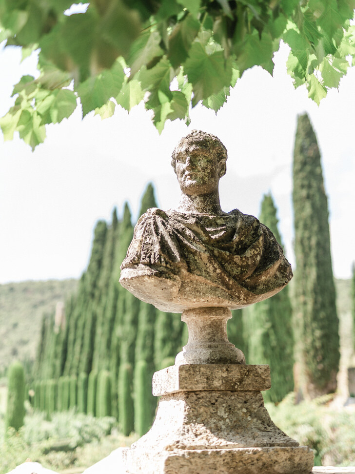 Roman statue in the gardens