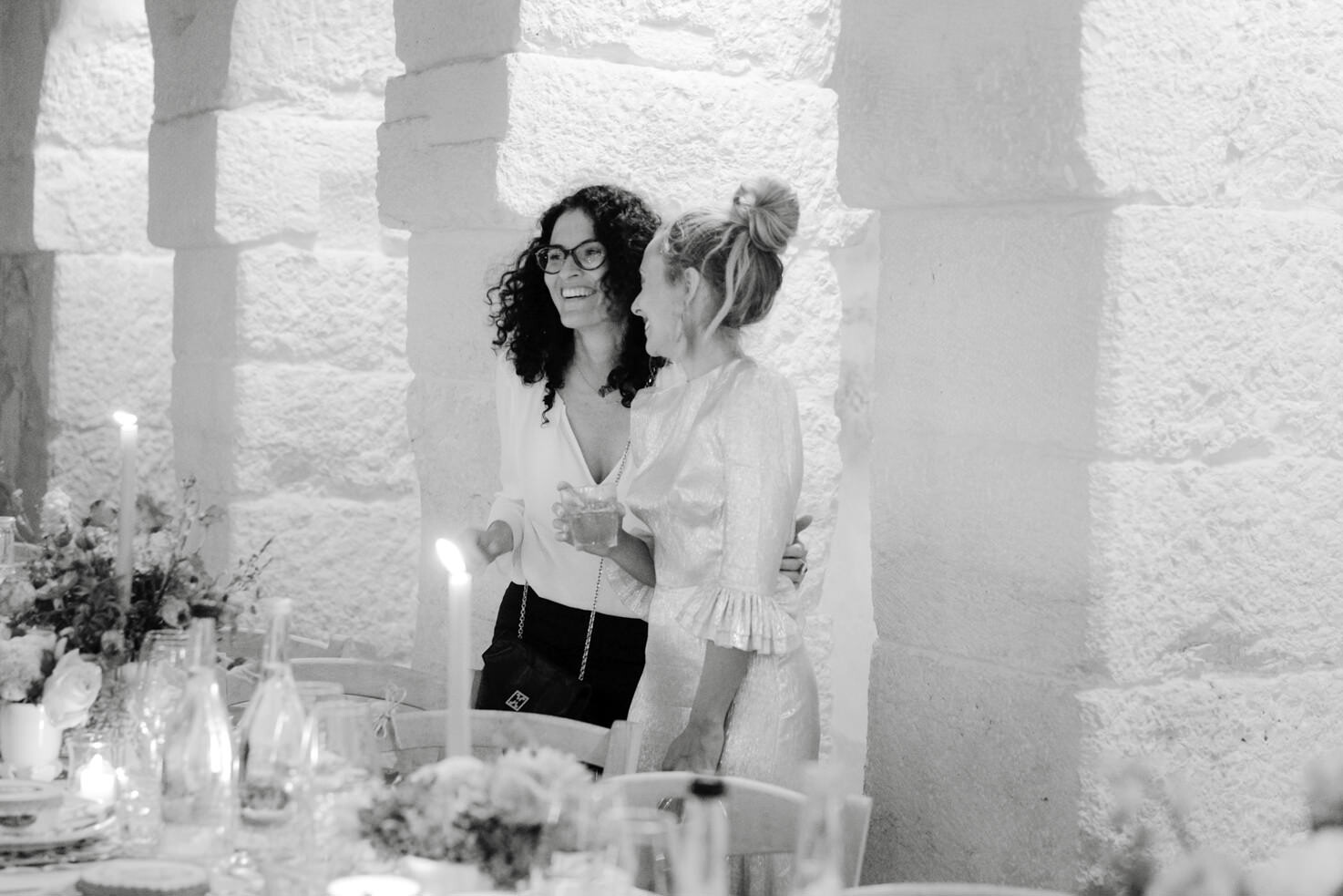 A bride supported by her wedding planner