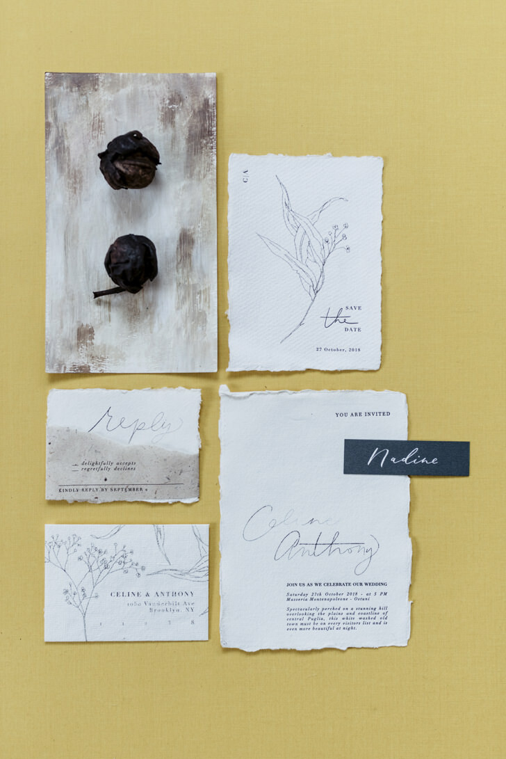 Minimal wedding stationery