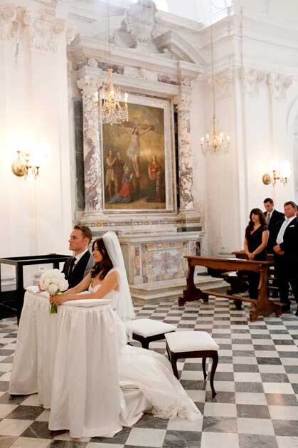 Catholic ceremony in Portofino on the Italian Riviera