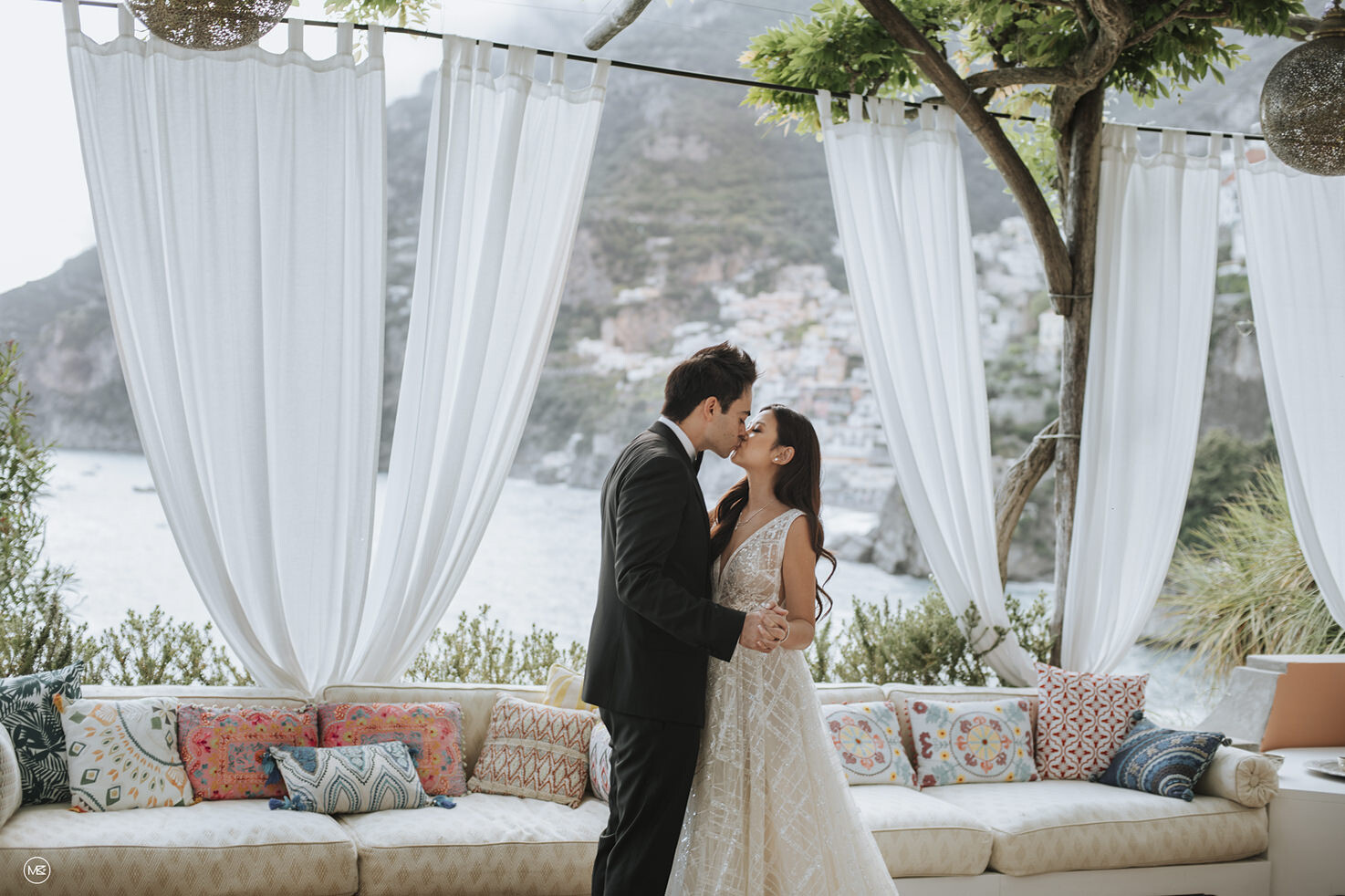 Bridal couple at Villa Treville