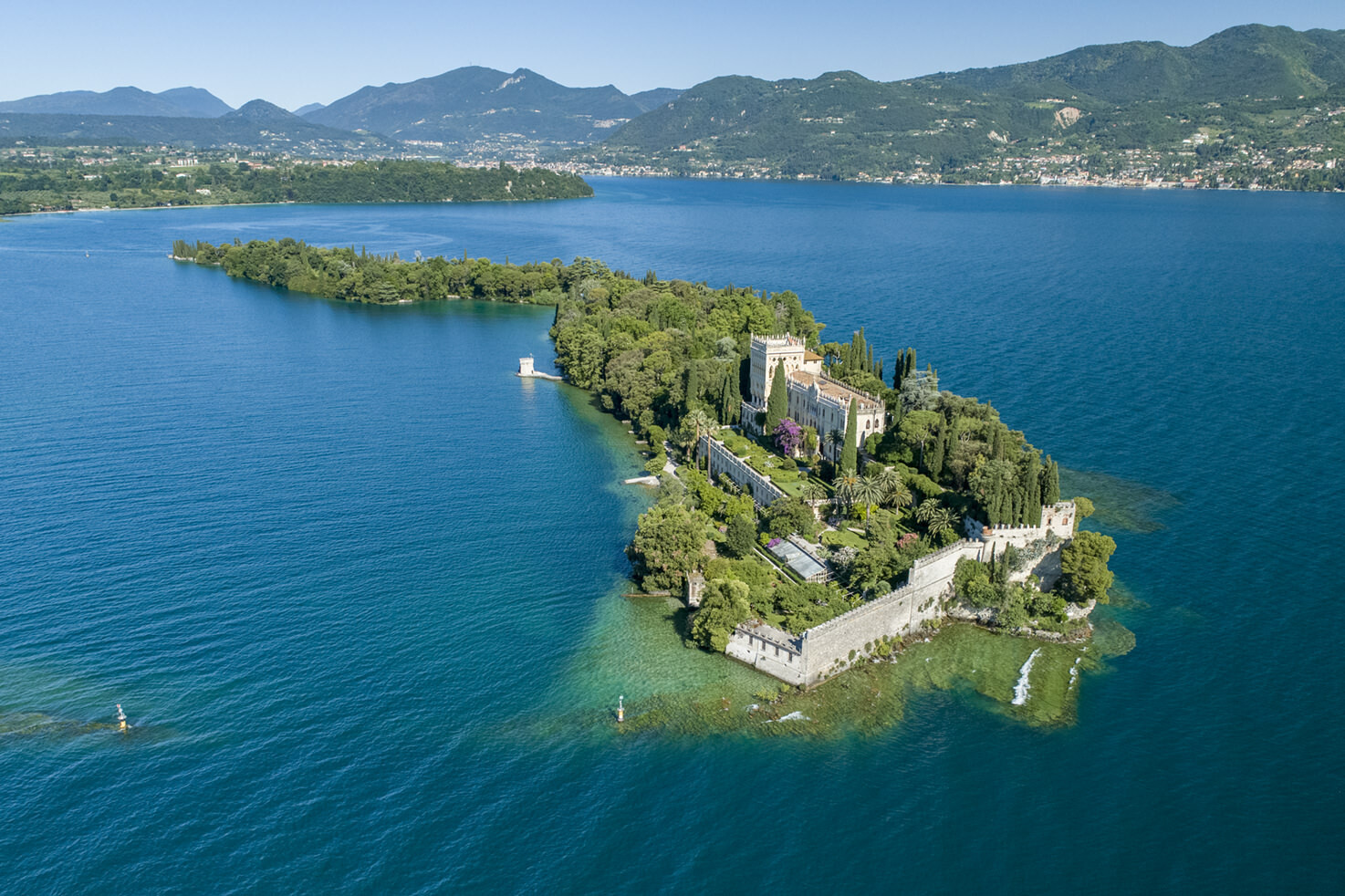 Aerial view of Isola del Garda, Lake Garda