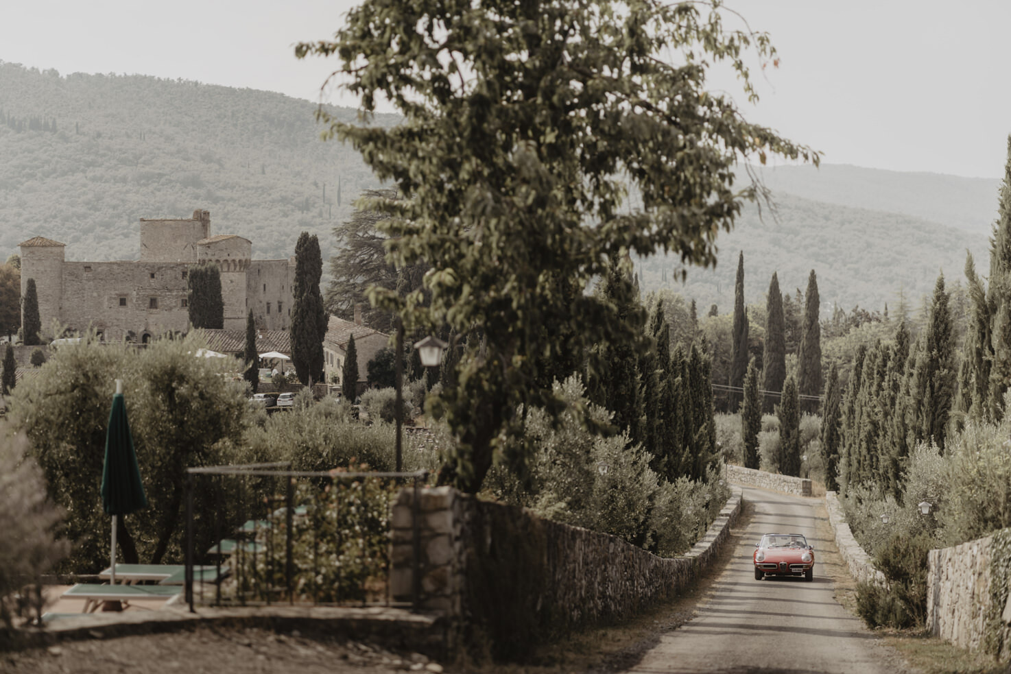 Arrival at Castello di Meleto