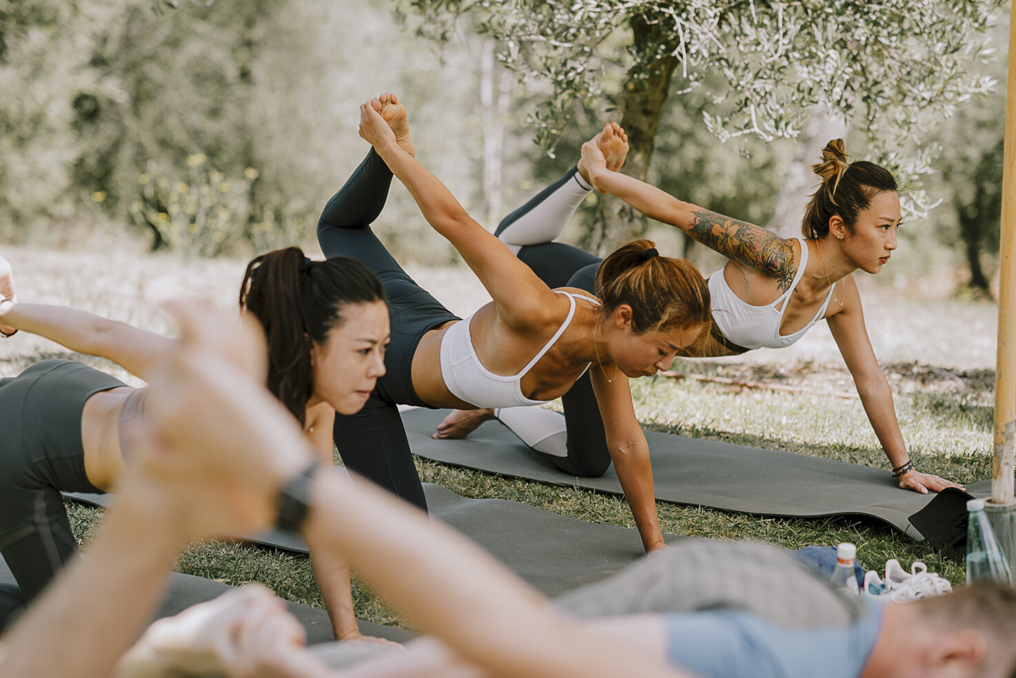 Yoga class for wedding guests