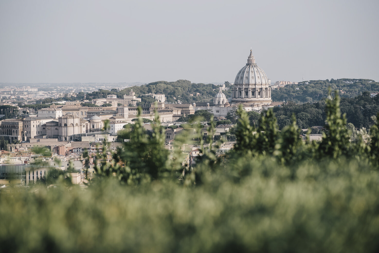 Panoramic view of the city of Rome from Villa Miani