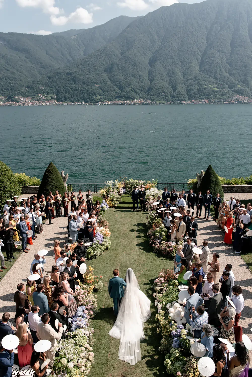 Bride Walking Down The Aisle Outdoor Wedding Ceremony
