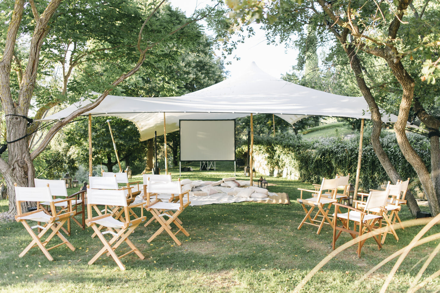 Movie night for wedding guests