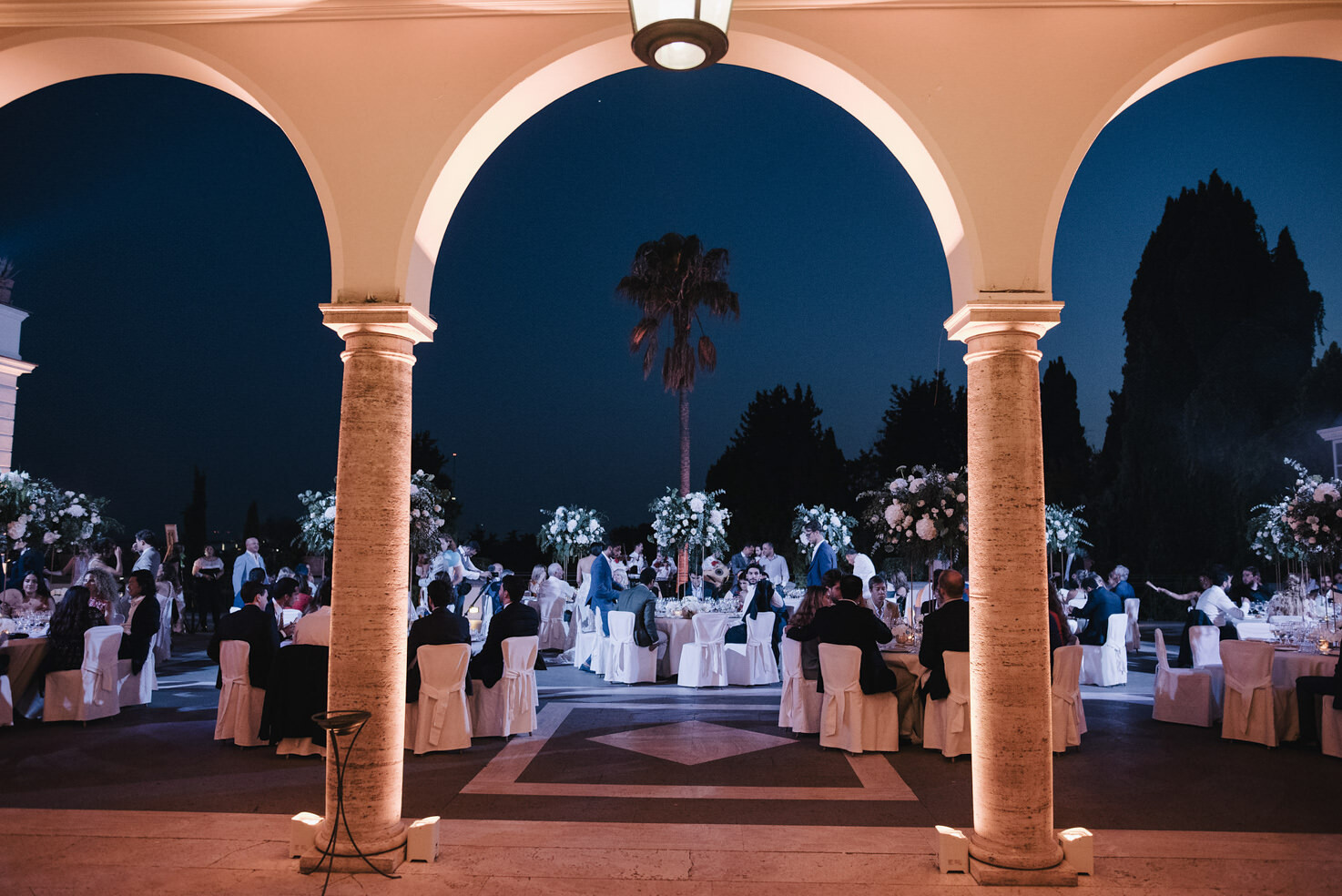 Wedding reception under the moon
