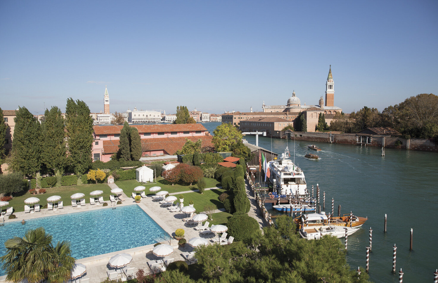 Aerial view of the pool