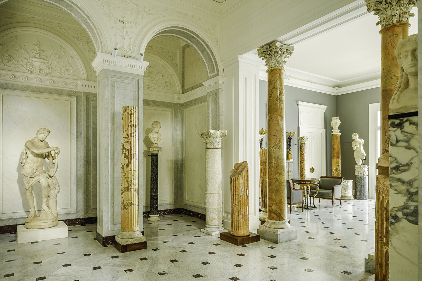 Grand Salon with marble statues