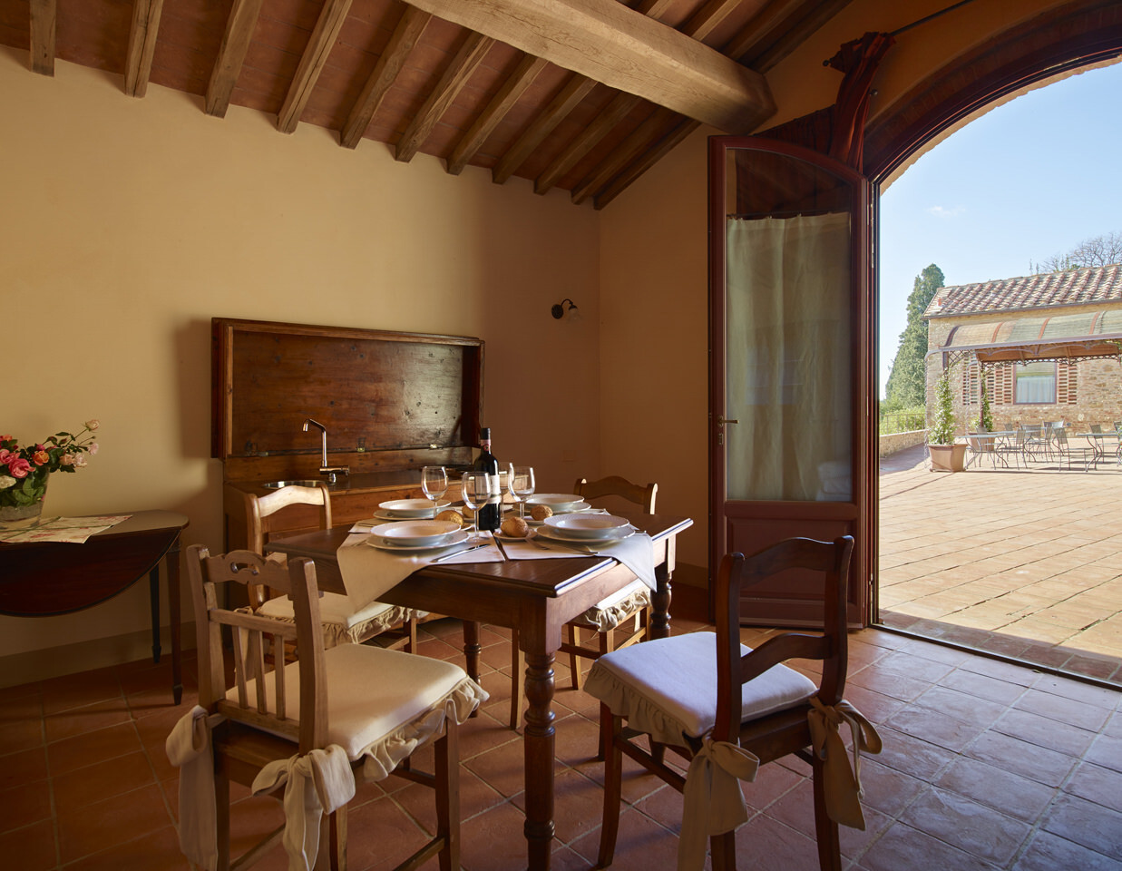 Room with view over the Tuscan countryside