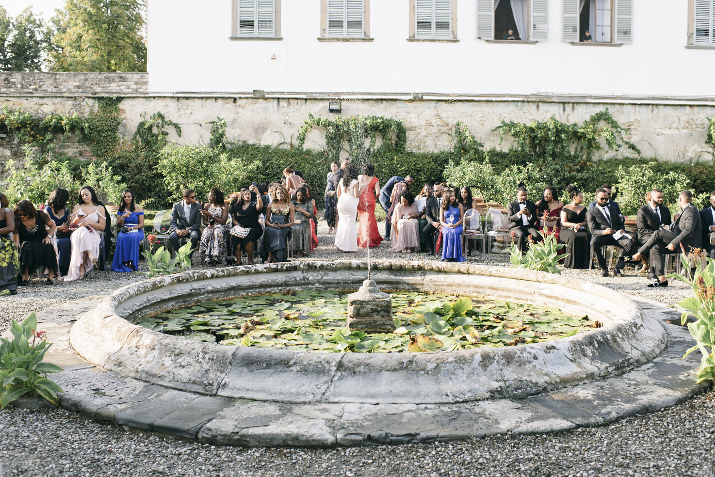 Outdoor seating for garden ceremony