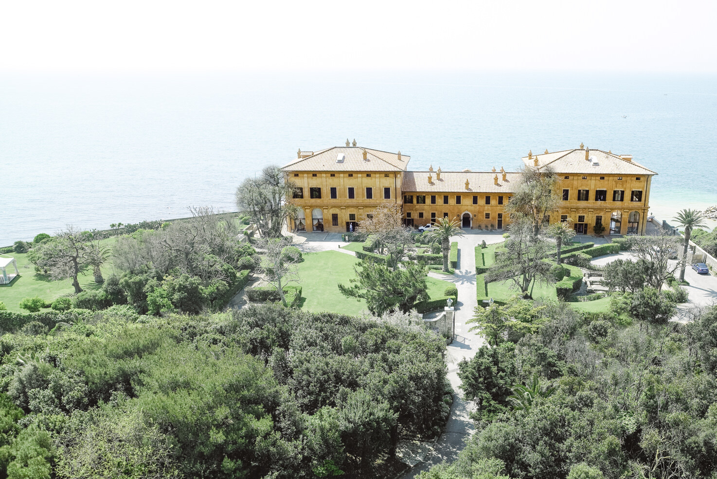 Aerial view of La Posta Vecchia near Rome