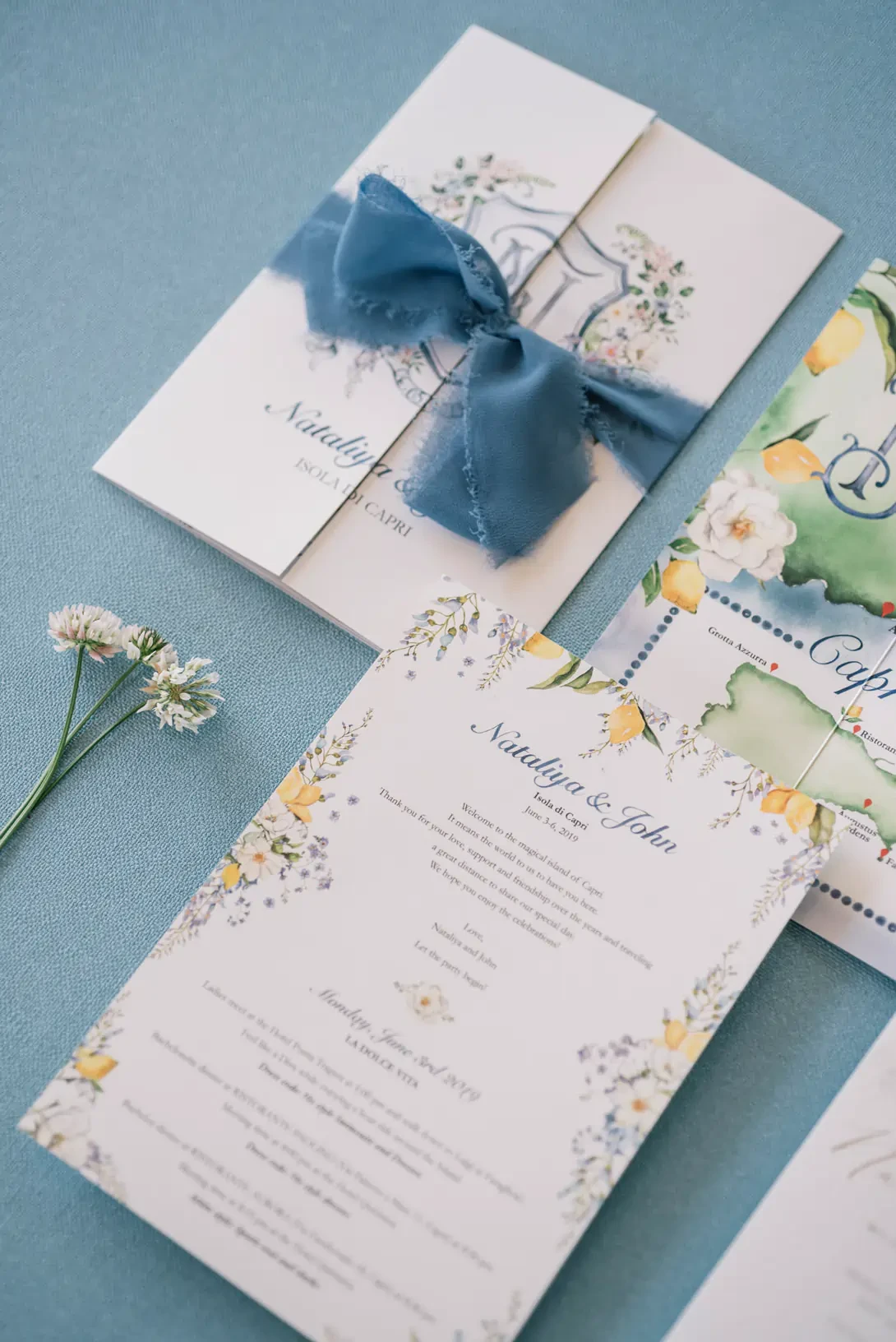 Stationery for wedding in Capri