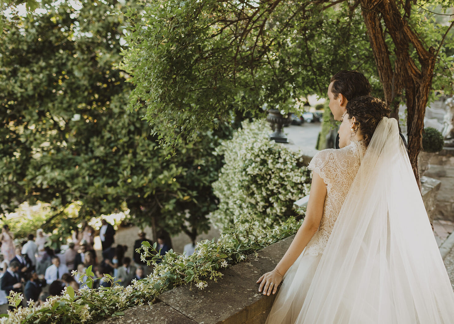Bride and groom at Le Fontanelle