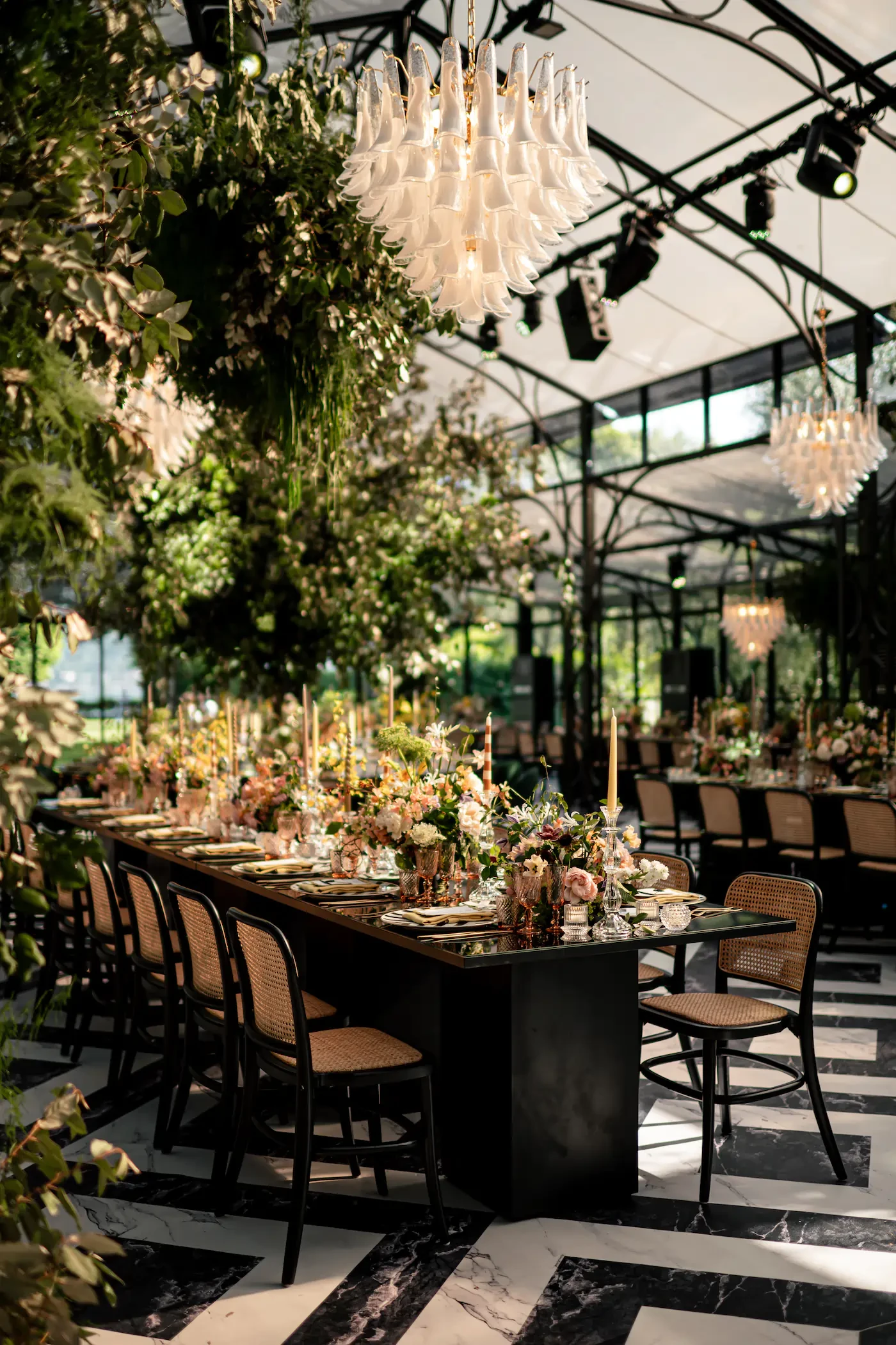 Villa Balbiano Lake Como Greenhouse Banquet Table Setting