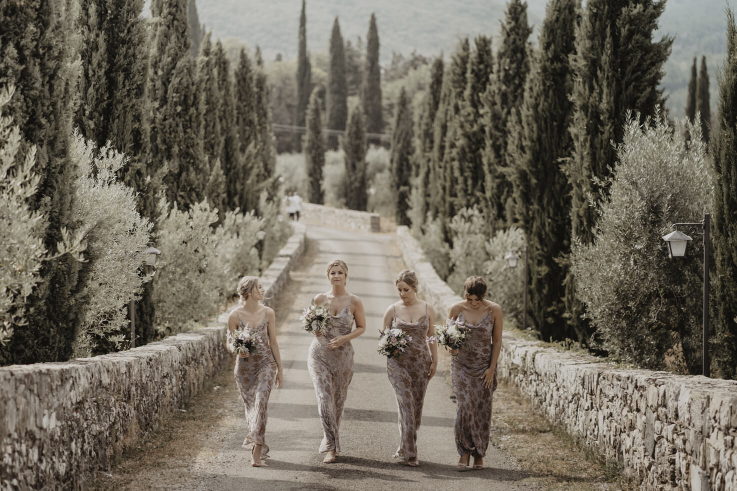 Bridesmaids in the gardens