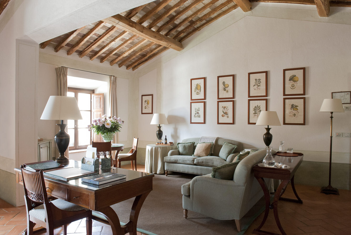 Living room inside Castello Banfi
