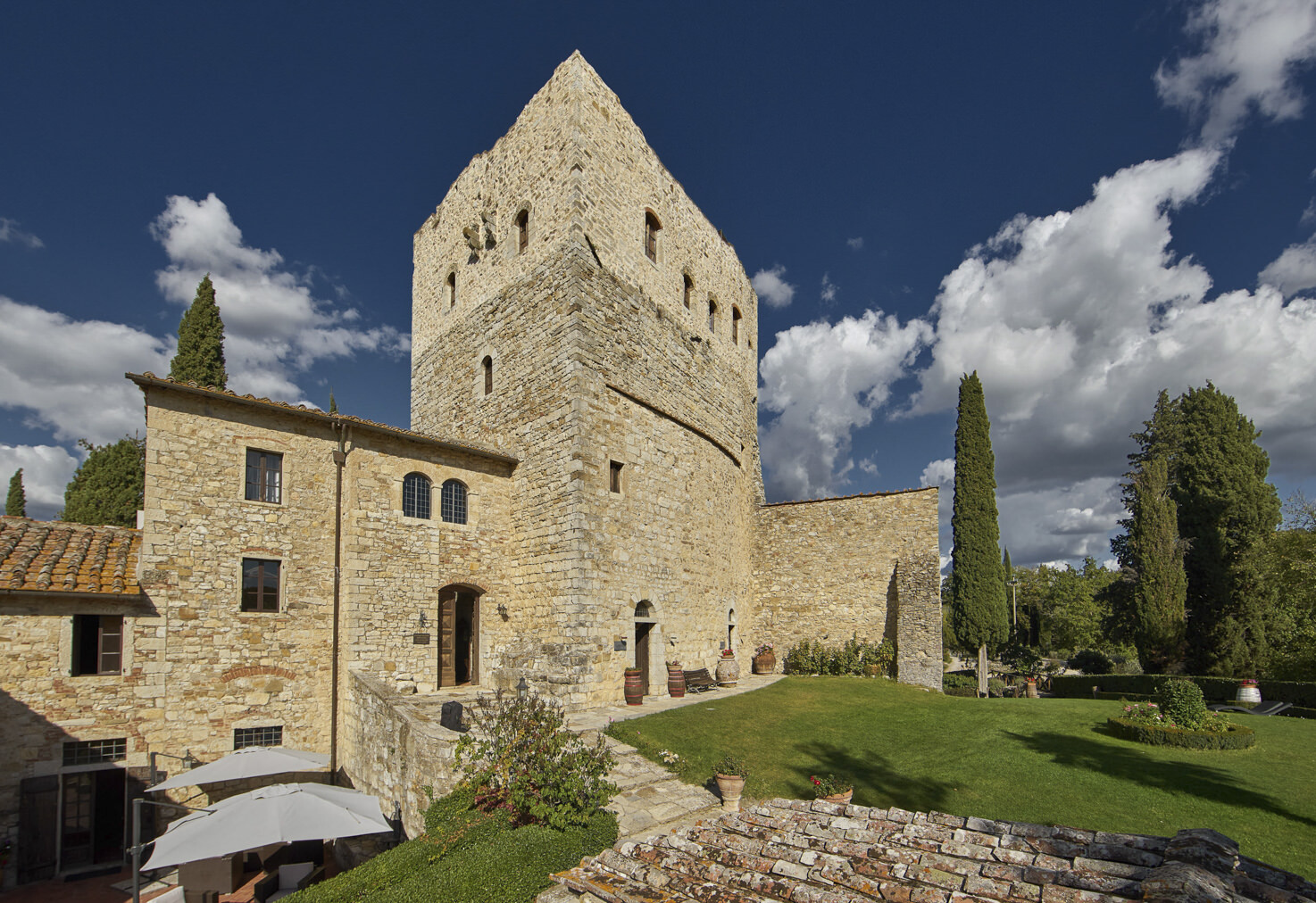 Façade of Castello di Tornano, Tuscany
