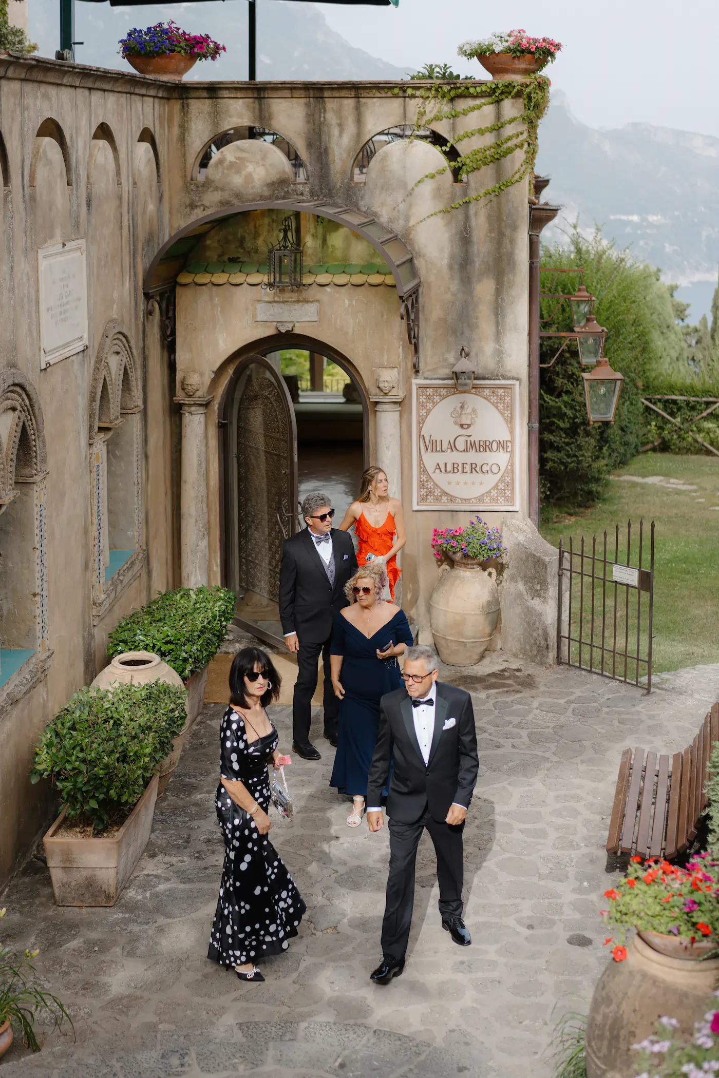 Villa Cimbrone wedding guests arrival Ravello