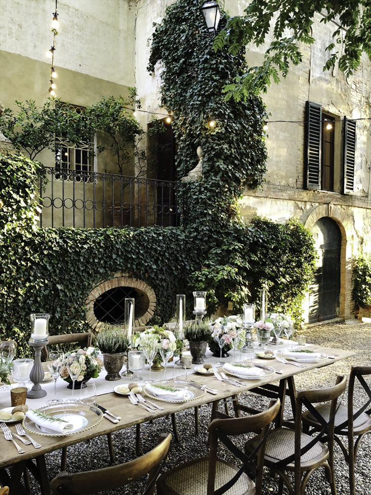 Outdoor wedding reception