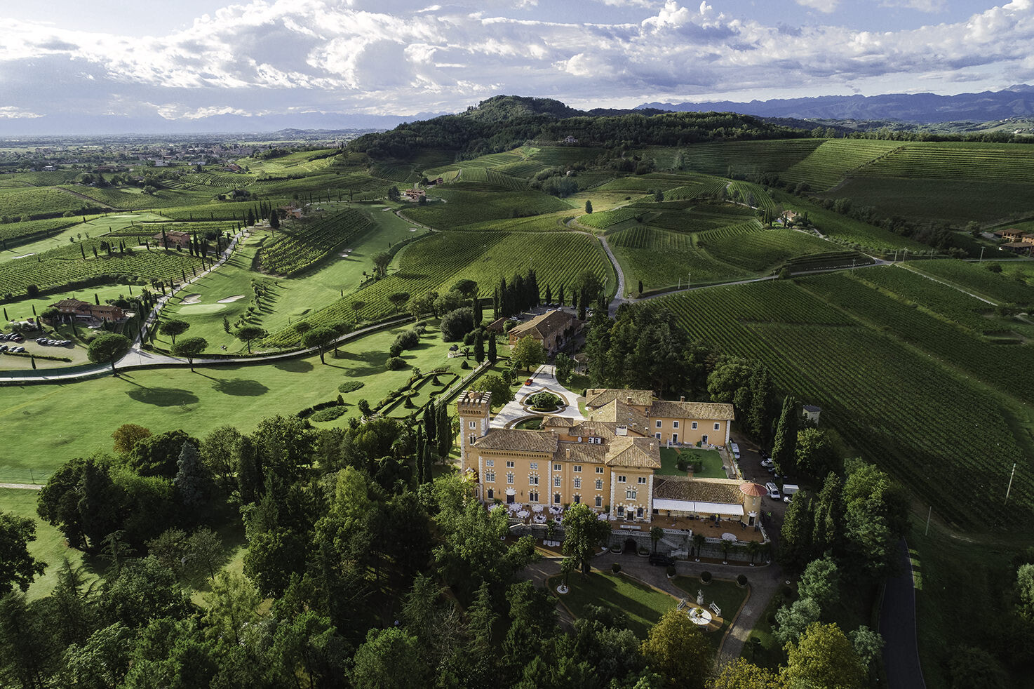 Aerial view of Castello di Spessa