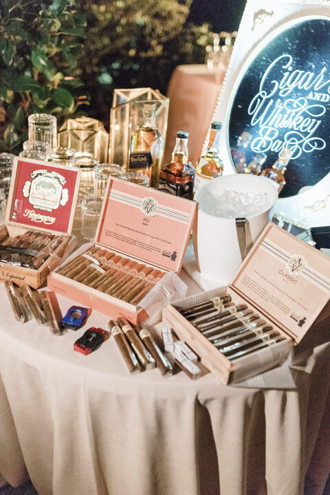 Cigar bar for Italian wedding reception