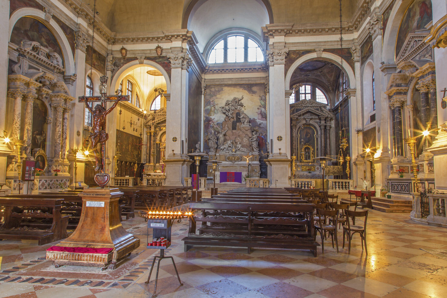 Interior of church of San Moisè in Venice