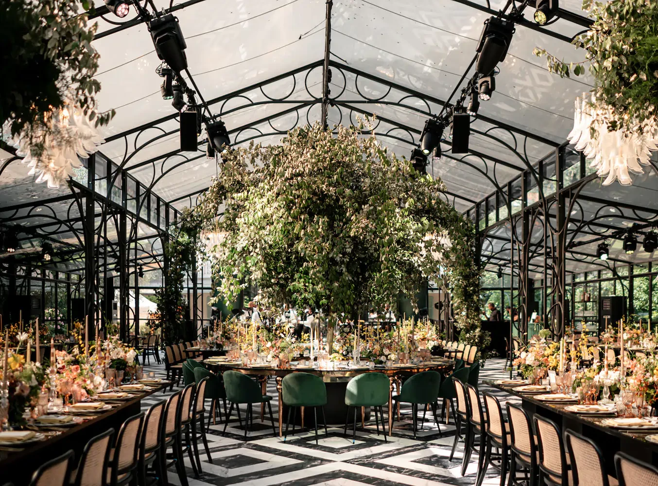 Villa Balbiano Lake Como Glass Greenhouse Reception Hall