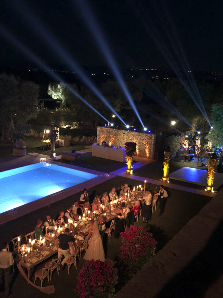 Aerial view of the wedding banquet