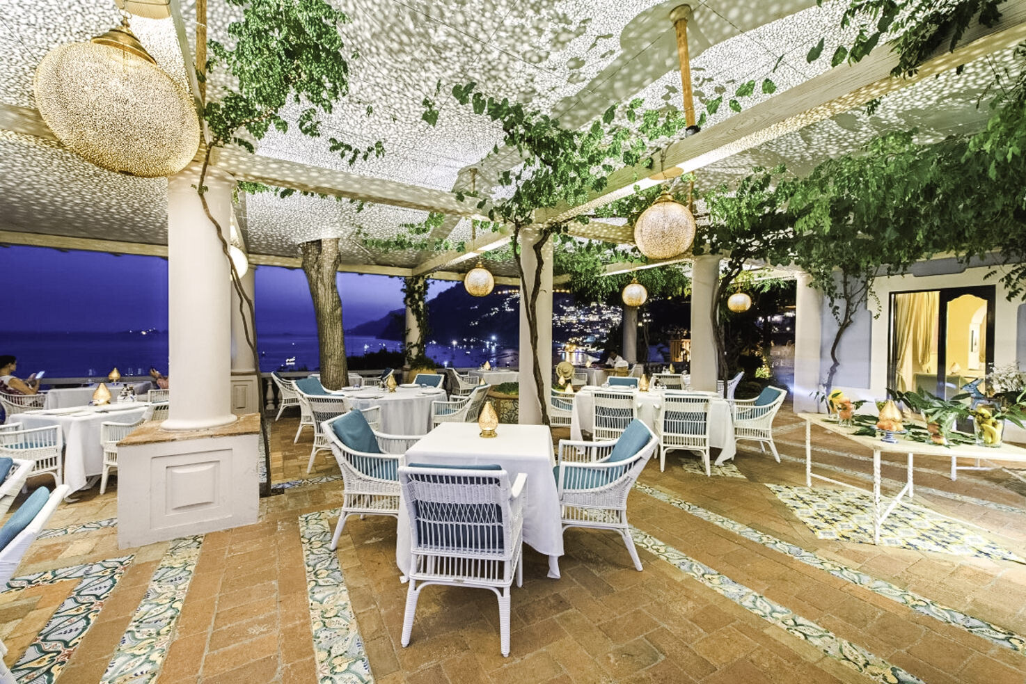 Terrace restaurant at Villa Treville
