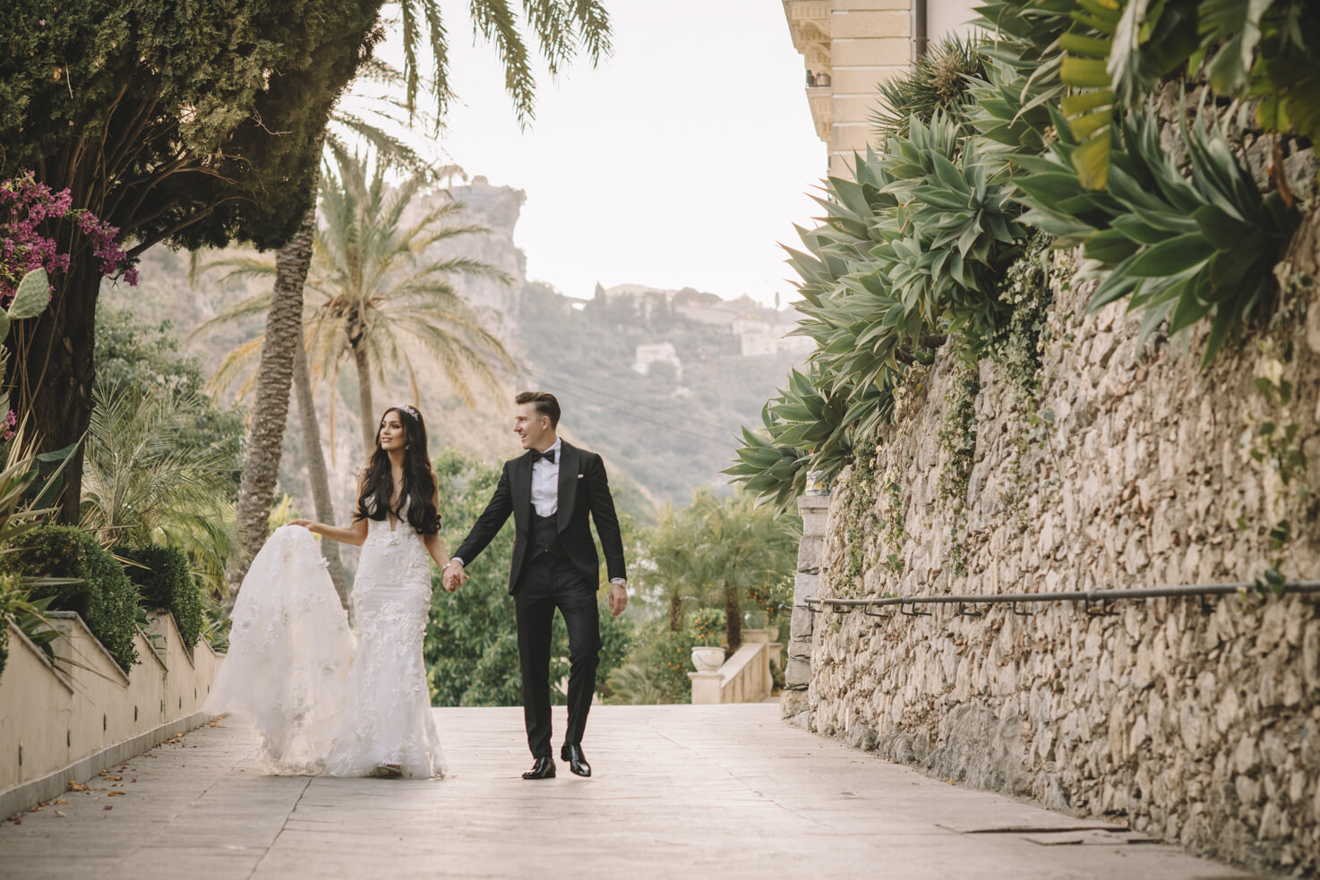 Bride and groom in Sicily