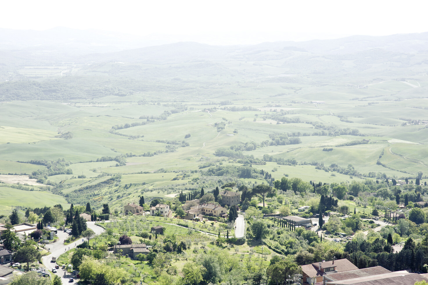 View over the countryside from the hill of Volterra