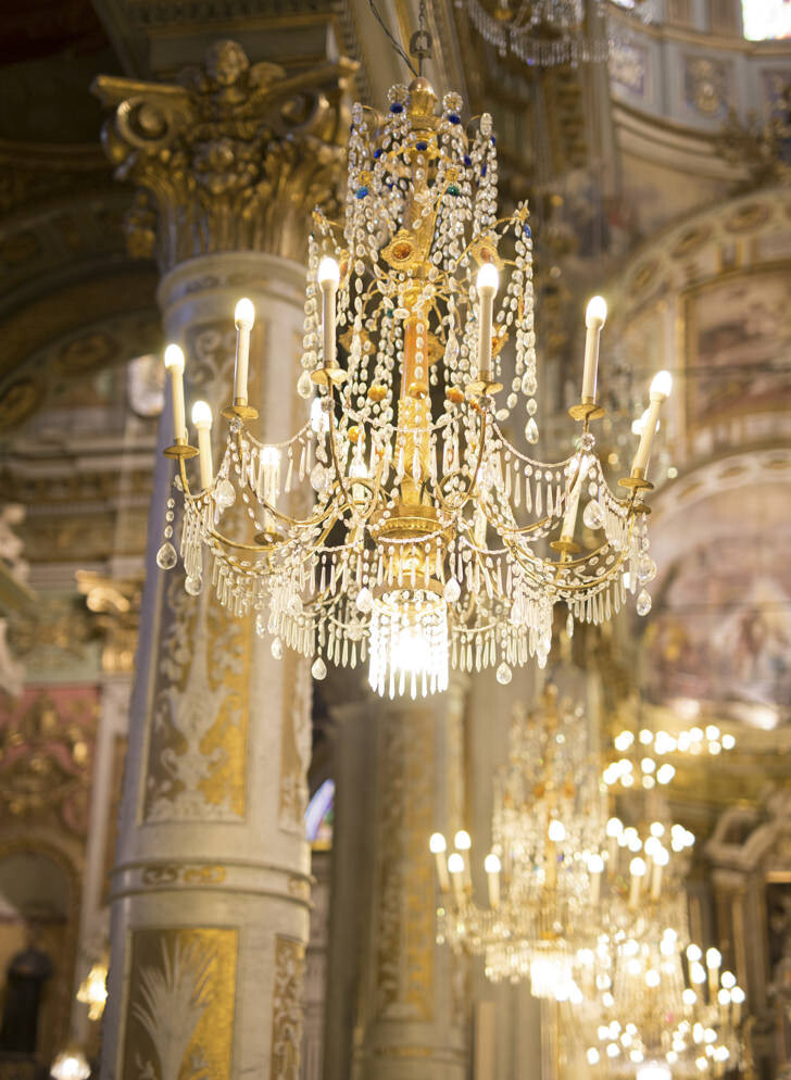 Glass chandelier