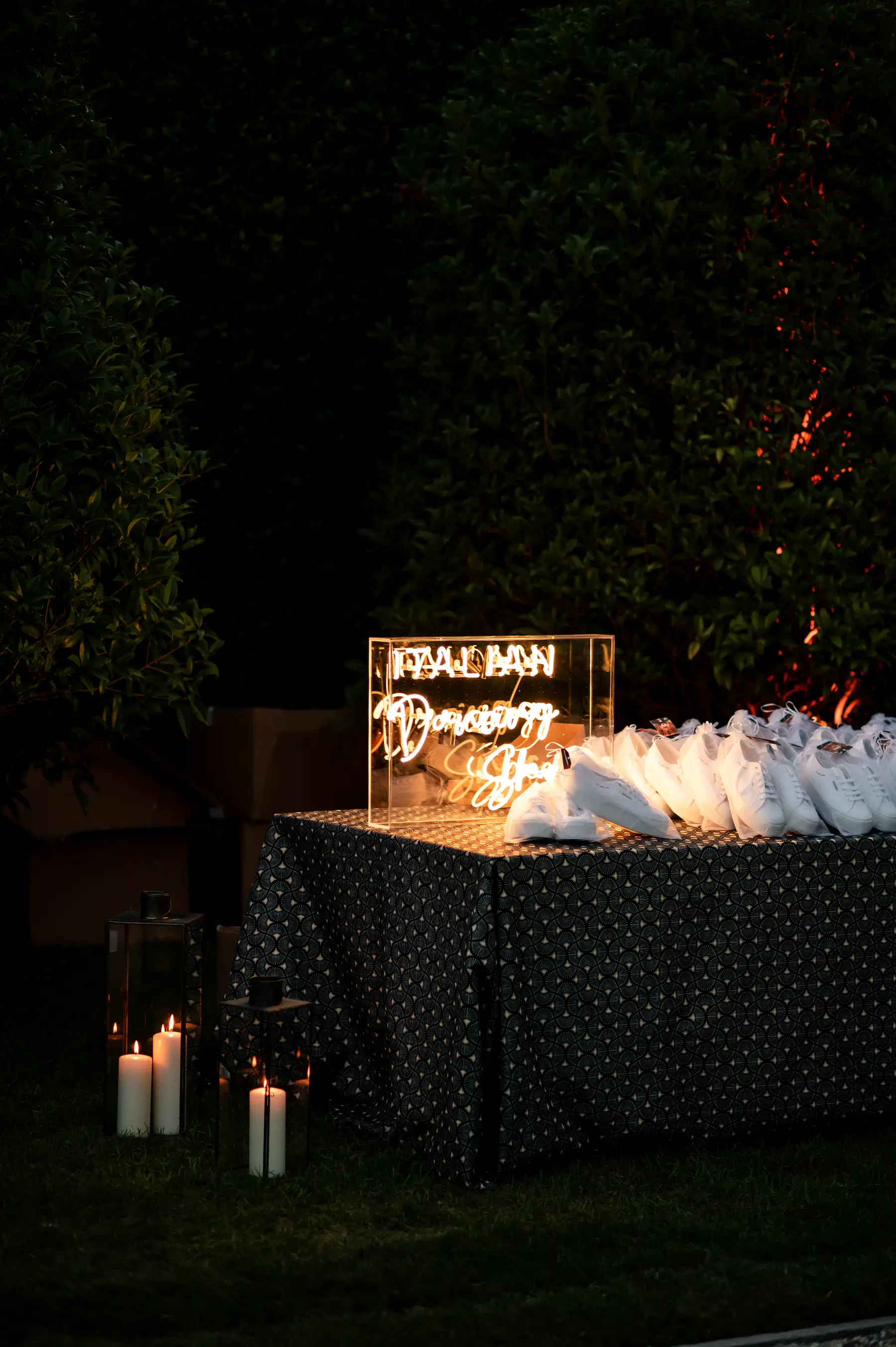 Villa Balbiano Lake Como Wedding Dancing Shoes Table