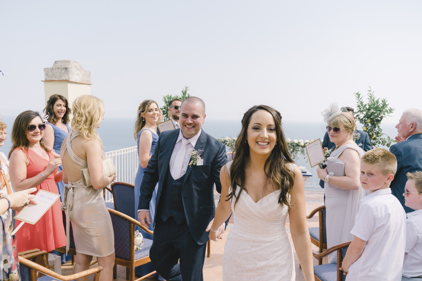 End of civil ceremony in Positano