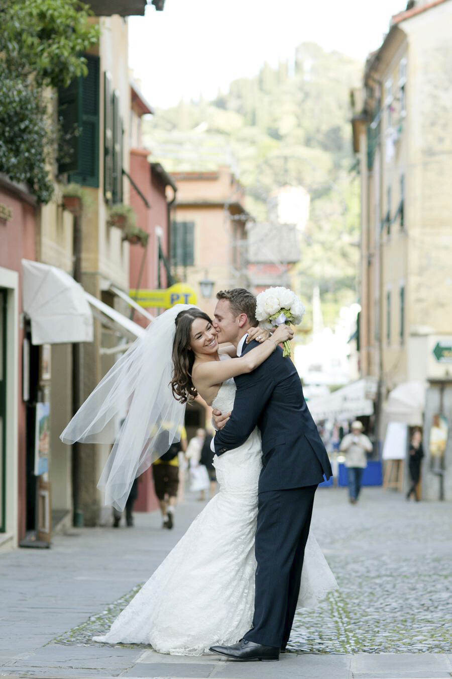 Bridal couple in Portofino