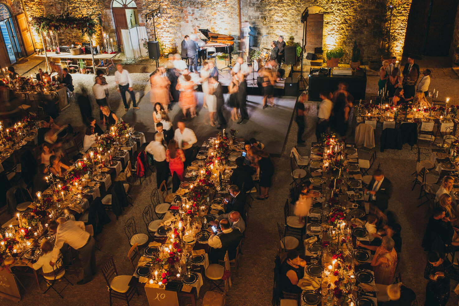 Wedding reception by night